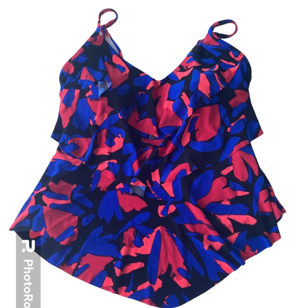 Aqua Green Tiered Tankini Top Small Adjustable Strap Blue Red Black New